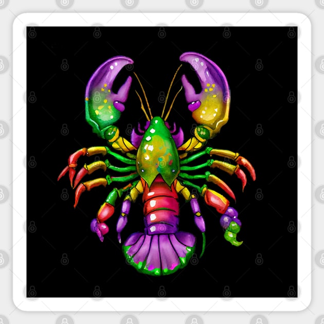 Mardi Gras Cajun Crawfish / Lobster Sticker by BDAZ